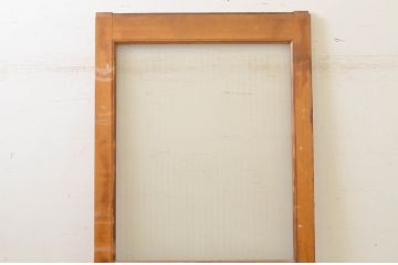 アンティーク建具 ペイント仕上げ限定 昭和レトロな雰囲気を高める銀モールガラス入り引き戸1枚(ガラス戸)(R-071896)