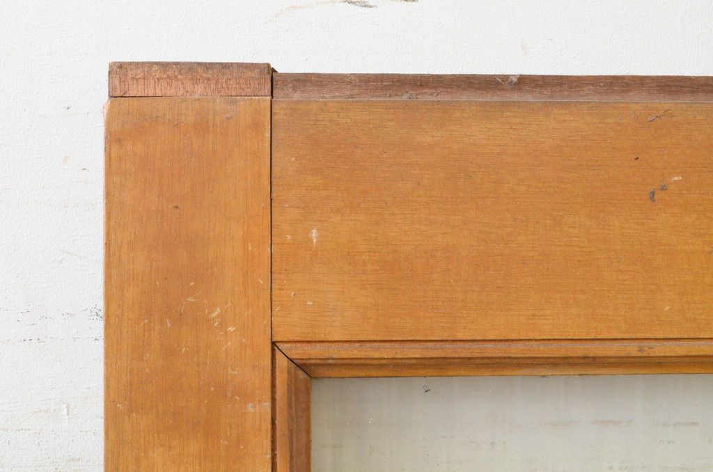 アンティーク建具 ペイント仕上げ限定 昭和レトロな雰囲気を高める銀モールガラス入り引き戸1枚(ガラス戸)(R-071896)