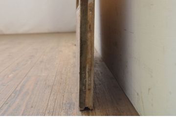 アンティーク建具 ペイント仕上げ限定 昭和レトロな雰囲気を高める銀モールガラス入り引き戸1枚(ガラス戸)(R-071896)