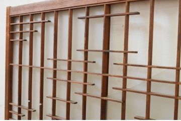 アンティーク建具　片面ガラス　和の空間を演出する組子入り窓1枚(明り取り、明かり取り、ガラス戸、ガラス窓)(R-071897)