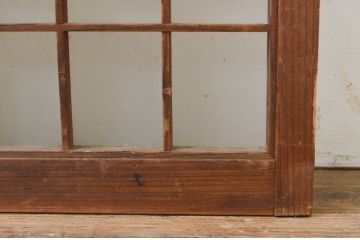 アンティーク建具　片面ガラス　和の空間を演出する組子入り窓1枚(明り取り、明かり取り、ガラス戸、ガラス窓)(R-071897)