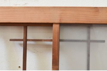 アンティーク建具　片面ガラス　和の空間を演出する組子入り窓1枚(明り取り、明かり取り、ガラス戸、ガラス窓)(R-071897)