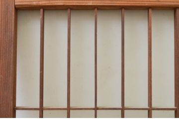 アンティーク建具　片面ガラス　和モダンな雰囲気づくりにおすすめの組子入り窓1枚(ガラス戸、引き戸、ガラス窓)(R-071898)