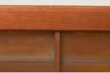 アンティーク建具　古い木味が魅力的なガラス窓2枚セット(引き戸、ガラス戸)(R-071899)