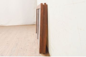 アンティーク建具　古い木味が魅力的なガラス窓2枚セット(引き戸、ガラス戸)(R-071899)