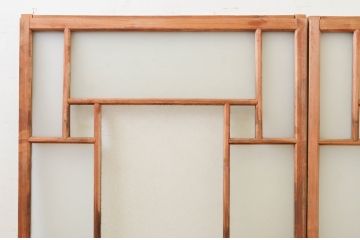 アンティーク建具　大正ロマンの空間づくりに活躍するガラス窓2枚セット(引き戸、ガラス戸)(R-071903)