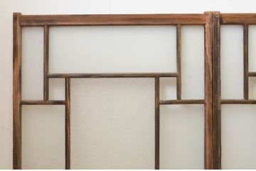 アンティーク建具　大正ロマンの空間づくりに活躍するガラス窓4枚セット(引き戸、ガラス戸)(R-071904)
