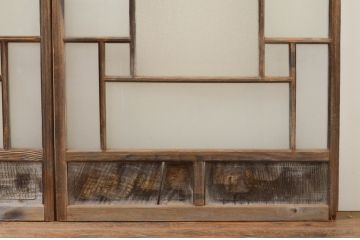 アンティーク建具　大正ロマンの空間づくりに活躍するガラス窓4枚セット(引き戸、ガラス戸)(R-071904)