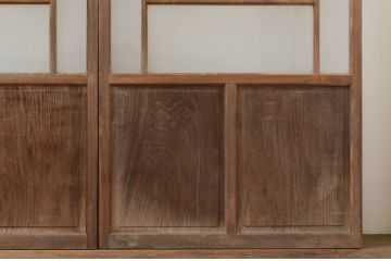 アンティーク建具　大正ロマン　ノスタルジックな雰囲気溢れるガラス戸4枚セット(引き戸)(R-071906)