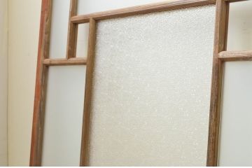 アンティーク建具　大正ロマン　ノスタルジックな雰囲気溢れるガラス戸4枚セット(引き戸)(R-071906)