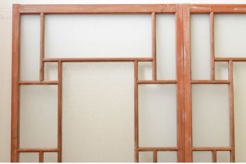 アンティーク建具　大正ロマン　ノスタルジックな雰囲気溢れるガラス戸4枚セット(引き戸)(R-071906)