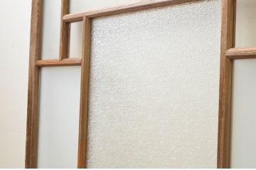 アンティーク建具　大正ロマン　ノスタルジックな雰囲気溢れるガラス戸3枚セット(引き戸)(R-071909)