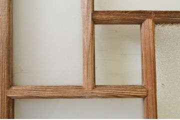 アンティーク建具　大正ロマン　ノスタルジックな雰囲気溢れるガラス戸3枚セット(引き戸)(R-071909)