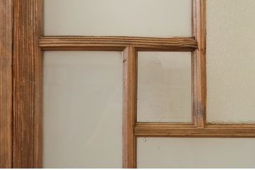 アンティーク建具　大正ロマン　ノスタルジックな雰囲気溢れるガラス戸3枚セット(引き戸)(R-071909)