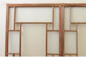 アンティーク建具　大正ロマン　ノスタルジックな雰囲気溢れるガラス戸2枚セット(引き戸)(R-071910)