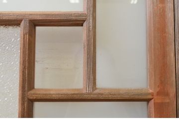 アンティーク建具　大正ロマン　ノスタルジックな雰囲気溢れるガラス戸2枚セット(引き戸)(R-071910)