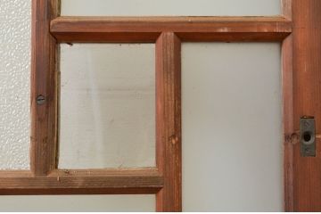アンティーク建具　大正ロマン　ノスタルジックな雰囲気溢れるガラス戸2枚セット(引き戸)(R-071910)
