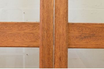 アンティーク建具　レトロな雰囲気づくりにおすすめな玄関戸2枚セット(ガラス戸、引き戸)(R-071912)