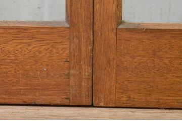 アンティーク建具　レトロな雰囲気づくりにおすすめな玄関戸2枚セット(ガラス戸、引き戸)(R-071912)