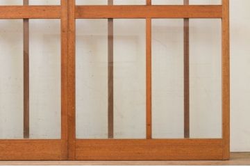 アンティーク建具　レトロな雰囲気づくりにおすすめな玄関戸2枚セット(ガラス戸、引き戸)(R-071912)