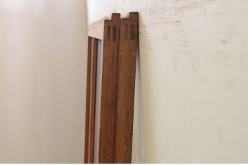 アンティーク建具　レトロな雰囲気づくりにおすすめな玄関戸2枚セット(ガラス戸、引き戸)(R-071912)