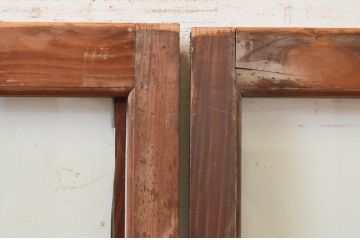 アンティーク建具　素朴な風合いが魅力的なガラス戸2枚セット(引き戸)(R-071913)