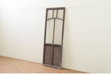 アンティーク建具　大正ロマン　アーチ横桟の幅狭引き戸1枚(ガラス戸)(R-071914)