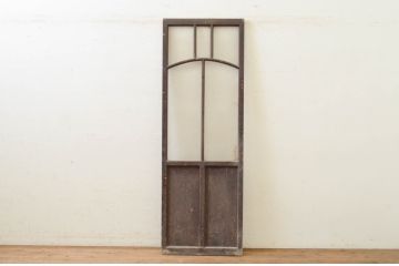 アンティーク建具　大正ロマン　アーチ横桟の幅狭引き戸1枚(ガラス戸)(R-071914)