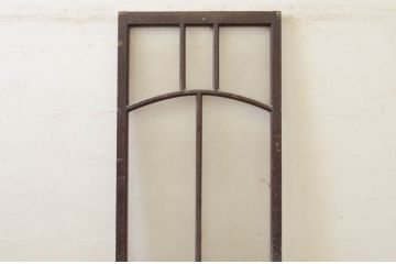 アンティーク建具　大正ロマン　アーチ横桟の幅狭引き戸1枚(ガラス戸)(R-071914)