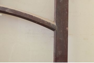 アンティーク建具　大正ロマン　アーチ横桟の幅狭引き戸1枚(ガラス戸)(R-071914)