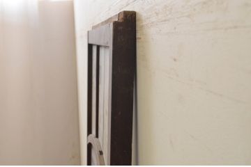 アンティーク建具　大正ロマン　アーチ横桟の幅狭引き戸1枚(ガラス戸)(R-071914)