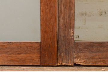 アンティーク建具　大正ロマン　菱形デザイン　ノスタルジックな雰囲気漂うガラス窓2枚セット(引き戸、ガラス戸)(R-071918)