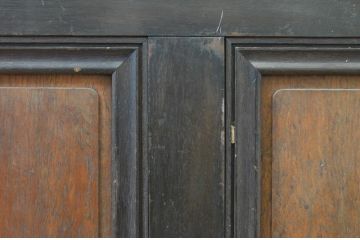 アンティーク建具　古い洋館で使われていたドット柄プレスガラス入りで凝った作りが魅力的なガラスノブのドア1枚(ガラス扉)(R-071920)