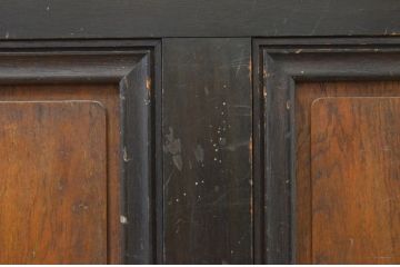 アンティーク建具　古い洋館で使われていたドット柄プレスガラス入りで凝った作りが魅力的なガラスノブのドア1枚(ガラス扉)(R-071920)