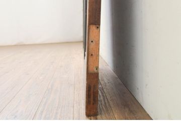 アンティーク建具　古い洋館で使われていたドット柄プレスガラス入りで凝った作りが魅力的なガラスノブのドア1枚(ガラス扉)(R-071920)