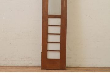 アンティーク建具　昭和レトロな雰囲気漂う幅狭扉1枚(ドア、引き戸、ガラス戸　ガラス扉)(R-071921)