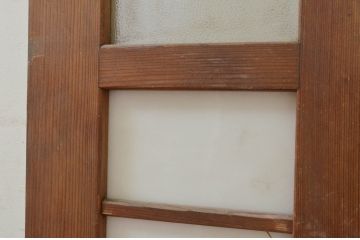 アンティーク建具　昭和レトロな雰囲気漂う幅狭扉1枚(ドア、引き戸、ガラス戸　ガラス扉)(R-071921)