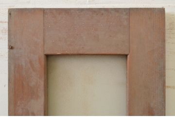 アンティーク建具　昭和レトロな雰囲気漂う幅狭扉1枚(ドア、引き戸、ガラス戸　ガラス扉)(R-071921)