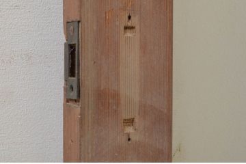 アンティーク建具　昭和レトロな雰囲気漂う幅狭扉1枚(ドア、引き戸、ガラス戸　ガラス扉)(R-071921)