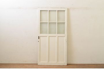 アンティーク建具　ペイント仕上げ限定　レトロな空間づくりにおすすめなガラス戸1枚(引き戸)(R-071923)