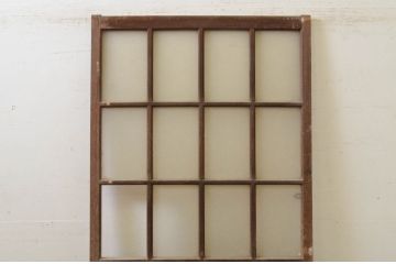 アンティーク建具　古い木味が魅力的なガラス戸1枚(引き戸、格子戸)(R-071924)