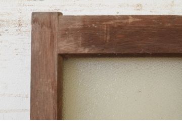 アンティーク建具　古い木味が魅力的なガラス戸1枚(引き戸、格子戸)(R-071924)