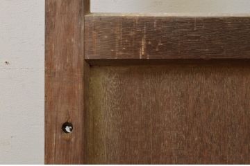 アンティーク建具　古い木味が魅力的なガラス戸1枚(引き戸、格子戸)(R-071924)