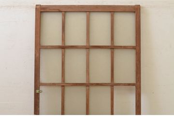 アンティーク建具　古い木味が魅力的なガラス戸1枚(引き戸、格子戸)(R-071924)