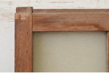 アンティーク建具　古い木味が魅力的なガラス戸1枚(引き戸、格子戸)(R-071924)