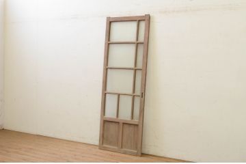 アンティーク建具　格子デザインがお洒落な幅狭ガラス戸1枚(引き戸)(R-071949)