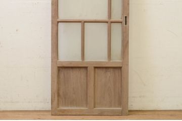 アンティーク建具　格子デザインがお洒落な幅狭ガラス戸1枚(引き戸)(R-071949)