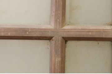 アンティーク建具　格子デザインがお洒落な幅狭ガラス戸1枚(引き戸)(R-071949)