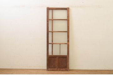 アンティーク建具　格子デザインがお洒落な幅狭ガラス戸1枚(引き戸)(R-071949)