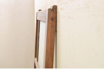 アンティーク建具　格子デザインがお洒落な幅狭ガラス戸1枚(引き戸)(R-071949)